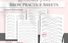 Brow Practice Sheets Eyebrow Microblading Practice Sheets Etsy de