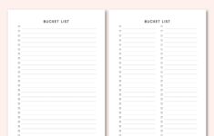 Bucket List Printable Bucket List Printable Insert Bucket Etsy de