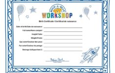 Build A Bear Birth Certificate Template Birth Certificate Template Certificate Templates Gift Certificate Template