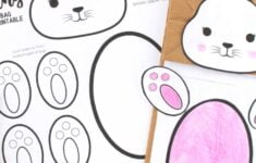 Bunny Paper Bag Puppet With Free Printable Template Made With HAPPY