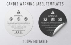 Candle Warning Label Template With Icons 1869274