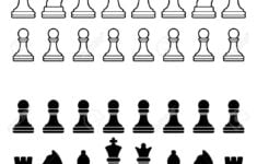 Chess Pieces Silhouette Black And White Set Illustration Chess Pieces Chess Chess Board