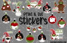 Christmas Stickers Print Cut Grafik Von Queen Bee Papier Creative Fabrica