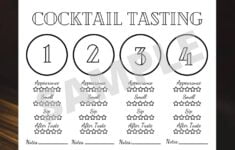 COCKTAIL Tasting Placemat Printable Cocktail Tasting Etsy sterreich