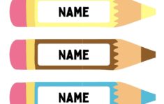 Colorful Pencil Name Tag Printable Template SVG Etsy Ireland