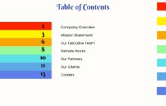 Colorful Table Of Contents Template Google Docs Word Apple Pages Publisher Template