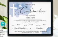 Confirmation Certificate Template Editable Printable Etsy Schweiz