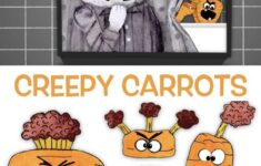 Creepy Carrots Scene Re creation Free Printable Carrot Puppets Make Film Play Kindergarten Halloween Crafts Storytime Crafts Halloween Kindergarten