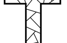 Cross Coloring Page Stain Glass Cross Mosaic Patterns