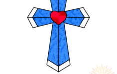 Cross With Heart Stain Glass Cross Stained Glass Patterns Stained Glass Birds