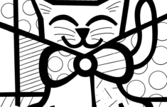 Cute Cat By Romero Britto Coloring Page Free Printable Coloring Pages