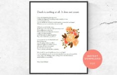 Death Is Nothing At All Printable Wall Art Death Of Loved Etsy de