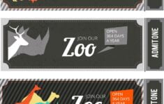 Design Template Of Zoo Tickets With Different Wild