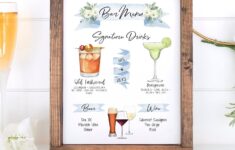 Design Your Own 1000 Drink Images Garnishes Included Etsy Wedding Bar Menu Template Bar Menu Wedding Signature Cocktail Sign