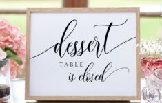 Dessert Table Is Closed Sign Printable Dessert Bar Sign Etsy de