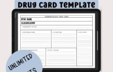 Drug Card Printable Pharmacology Template Nursing School Etsy