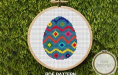 Easter Egg Modern Cross Stitch Pattern Instant Download PDF