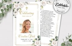 Editable Funeral Prayer Card Template Printable Memorial Etsy de