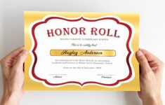 Editable Honor Roll Award Certificate Beige Red School Certificate Template Printable School Awards Instant Download School Award Certificates Award Certificate Honor Roll