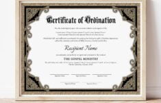 Editable Ordination Certificate Template Printable Etsy Schweiz