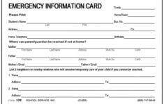 Emergency Contact Information Form Template With Regard To Emergency Contact Card Template CUMED OR Contact Card Contact Card Template Emergency Contact List