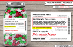 Fake Walgreens Prescription Christmas Chill Pill Labels Template Gag Gift