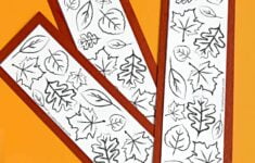 Fall Leaf Printable Coloring Bookmarks Carla Schauer Designs