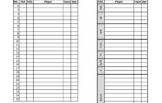 Fantasy Football Draft Day Sheet Template Etsy sterreich