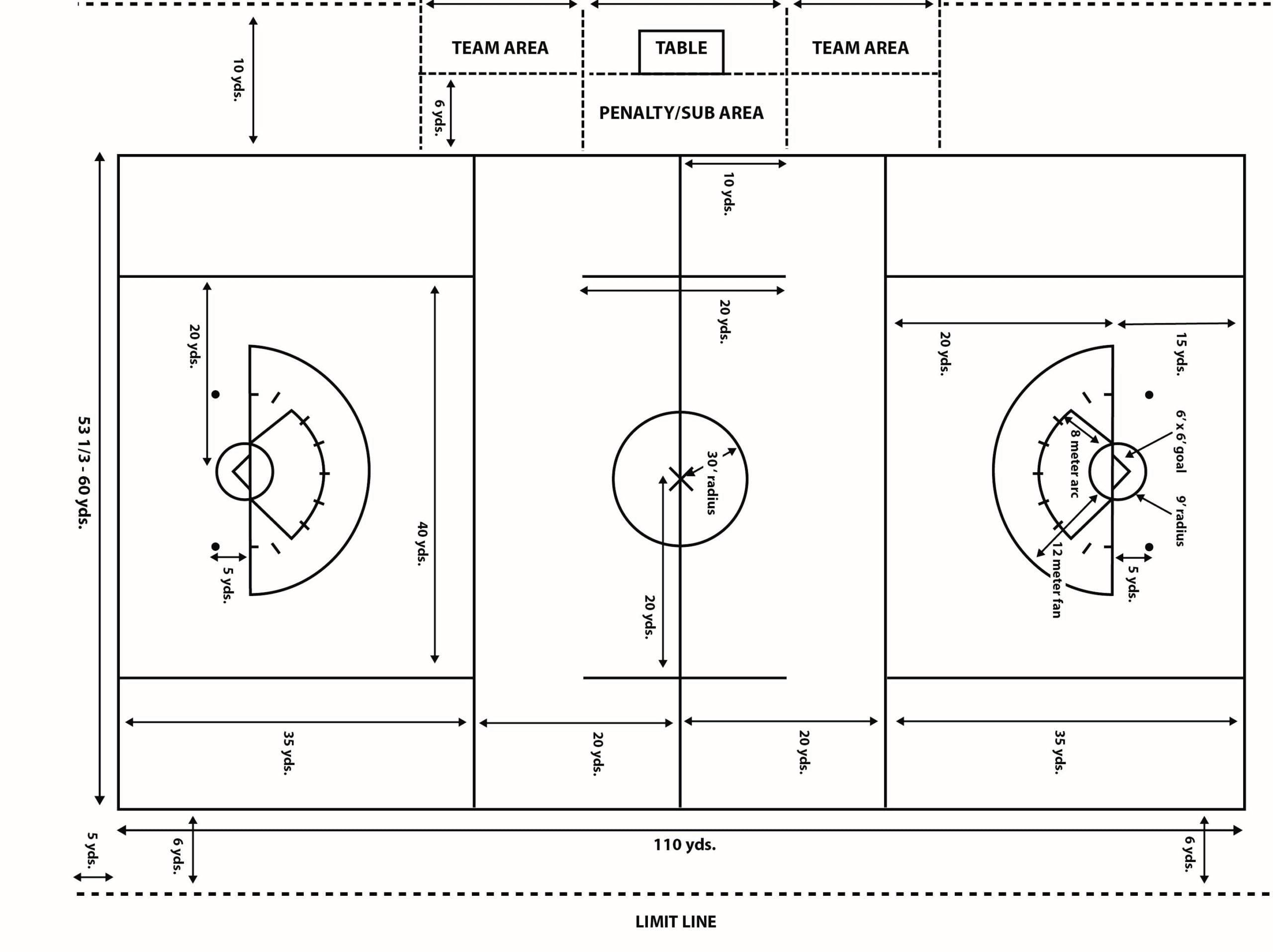 Printable Women's Lacrosse Half Field Diagram - Free Printable