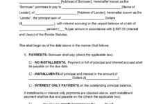 Florida Unsecured Promissory Note Template Promissory Notes Promissory Notes