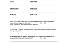 Food Allergy Form For Daycare Template Fill Out Sign Online DocHub