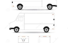 Food Truck Template Outline Stroke On White Background Can Be Used For Corporate Identity And Branding Design Stock Illustration Illustration Of Eatery Background 95629411
