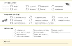 Free Bee Hive Inspection Sheet Rock Bridge Farmstead