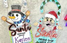 FREE Christmas Door Hanger Printable For Kids To Color