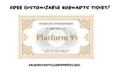 FREE Customizable Hogwarts Ticket Hogwarts Express Ticket Hogwarts Harry Potter Printables