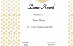 Free Dance Certificate Template Customizable And Printable