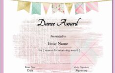 Free Dance Certificate Template Customizable And Printable