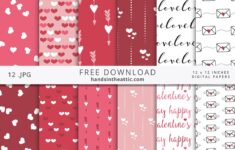 Free Digital Scrapbook Papers Hearts Love Valentine s Day Hands In The Attic