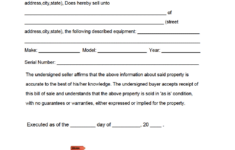 Free Equipment Bill Of Sale Form PDF