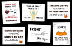 Free Halloween Trick or Treat Signs For Candy Mrs Merry