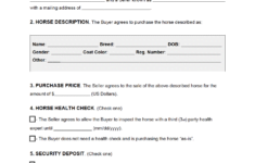 Free Horse Bill Of Sale Form PDF Word
