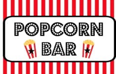 FREE Movie Night Popcorn Bar Printables