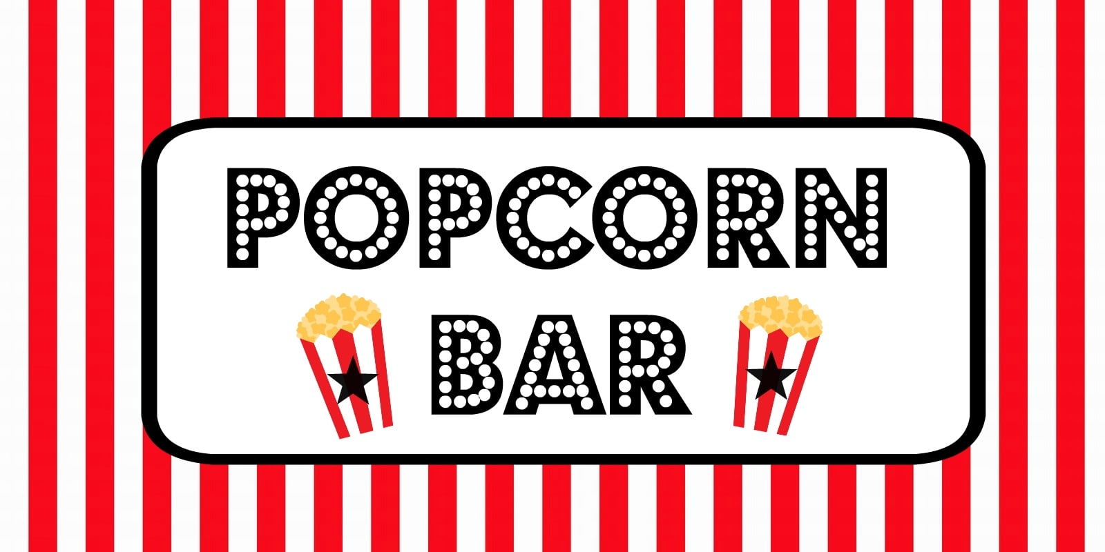 FREE Movie Night Popcorn Bar Printables - Free Printable