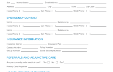 Free Patient Intake Medical Form Template Continuum