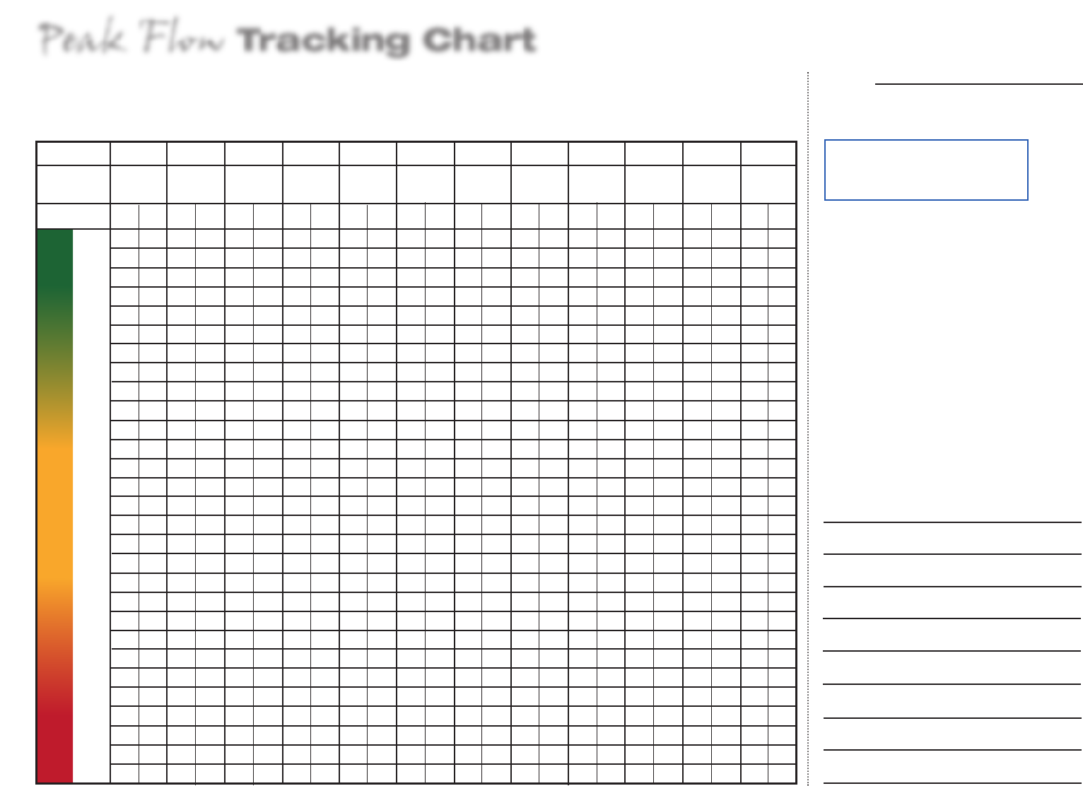 Template Printable Peak Flow Chart Free Printable