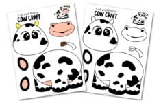 Free Printable Cow Craft Template Simple Mom Project