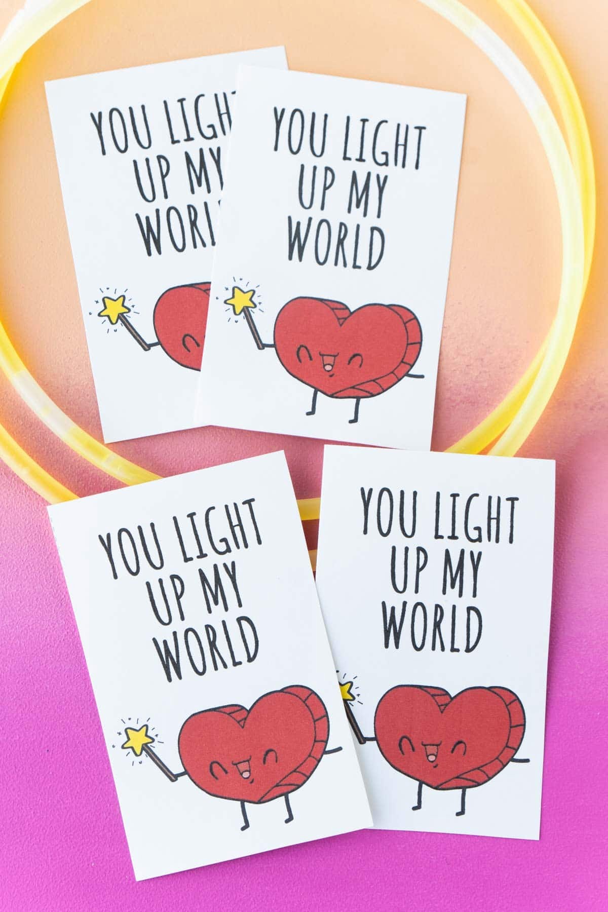 Glow Stick Valentine Printable Free Printable