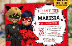 FREE Printable Miraculous Ladybug Invitation Templates In 2022 Ladybug Birthday Invitations Ladybug Invitations Ladybug Birthday Party