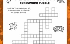 Free Printable Thanksgiving Crossword Puzzle Pjs And Paint