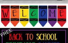 Free Printable Welcome Back Crayon Banner Back To School Bulletin Boards School Bulletin Boards Welcome Back To School